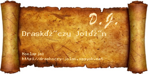 Draskóczy Jolán névjegykártya