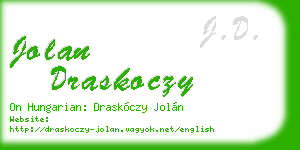 jolan draskoczy business card