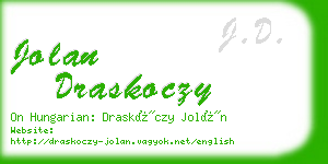 jolan draskoczy business card